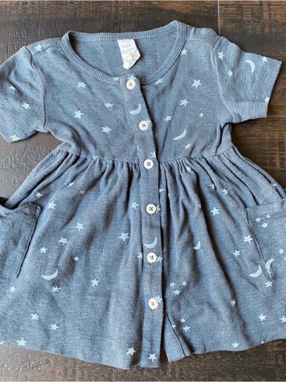 kate quinn Slate Blue Star & Moon Button-Front Dress